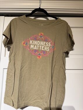NATURAL LIFE Olive 'Kindness Matters' Floral Tee